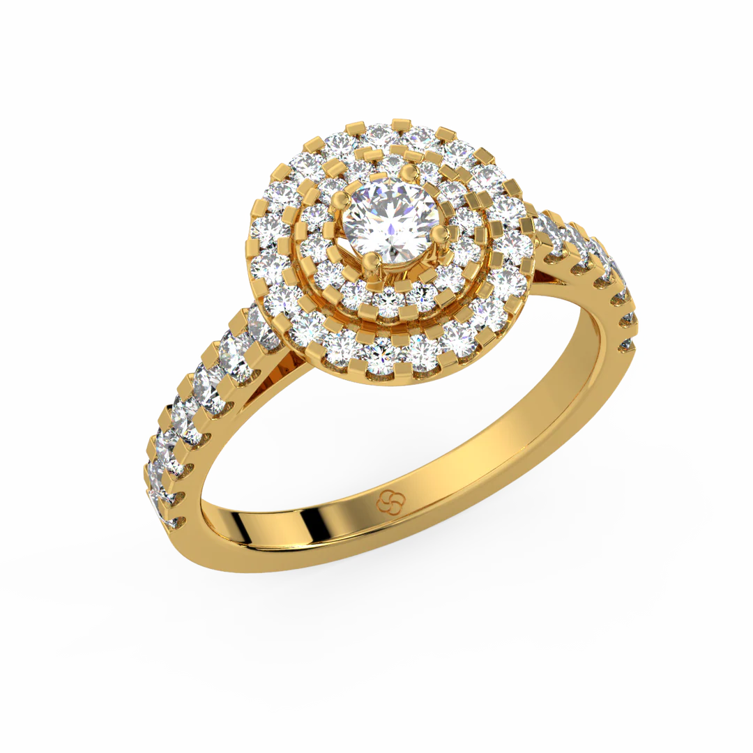 Lab Grown Diamond Cluster Double Halo - Engagement Ring