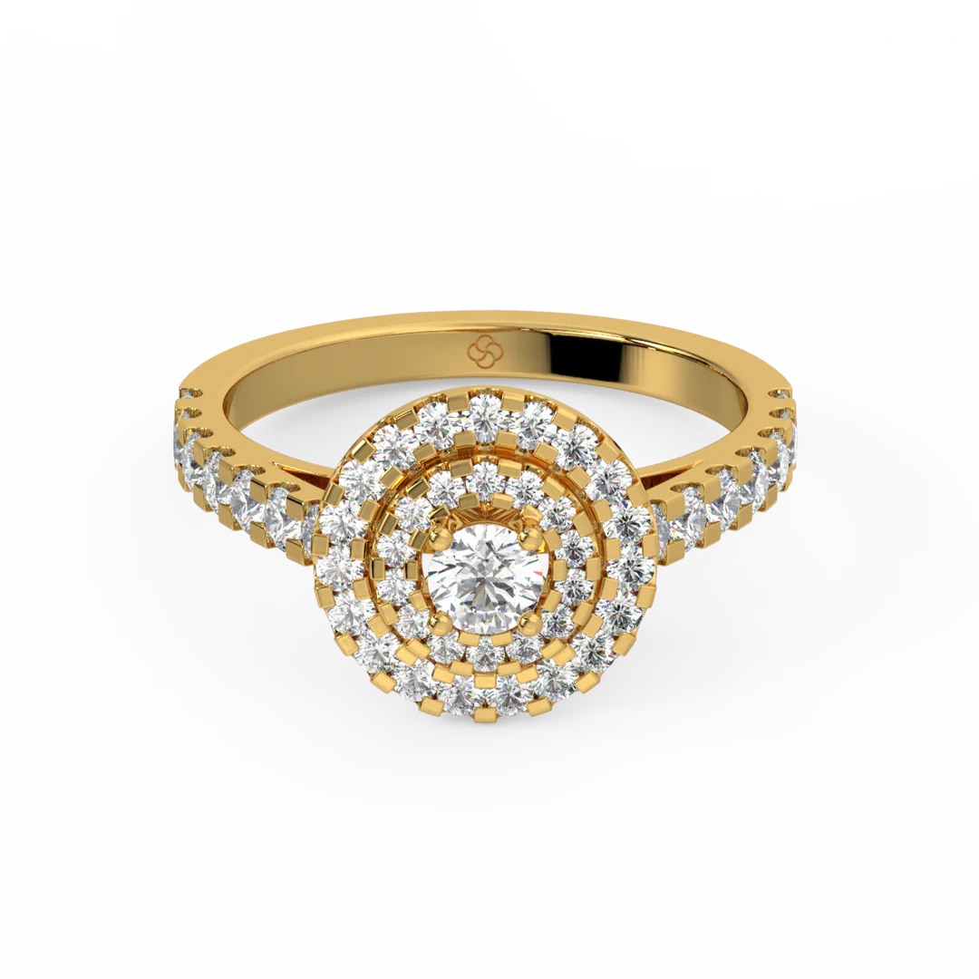 Lab Grown Diamond Cluster Double Halo - Engagement Ring