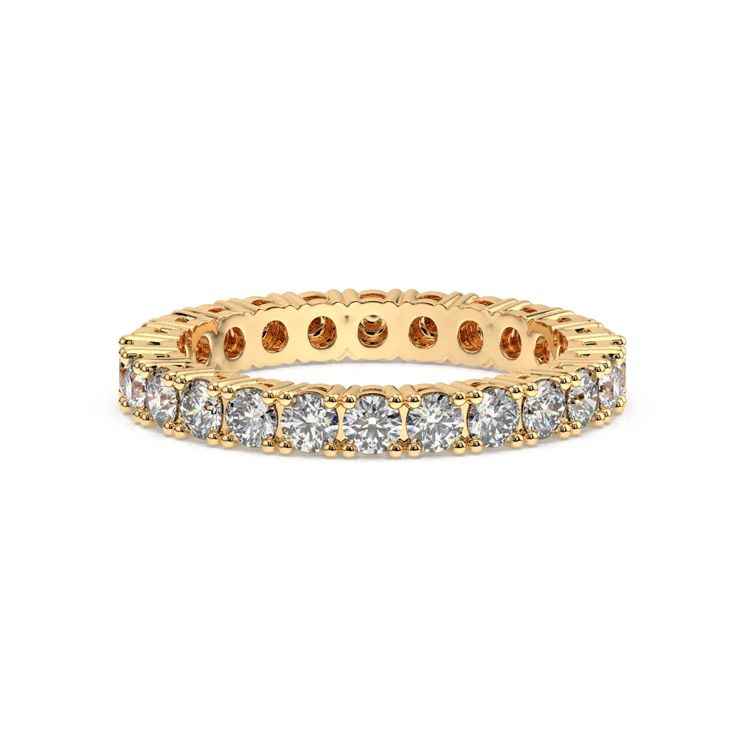 Large Petite Brilliant Round Band Lab Grown Diamond Ring