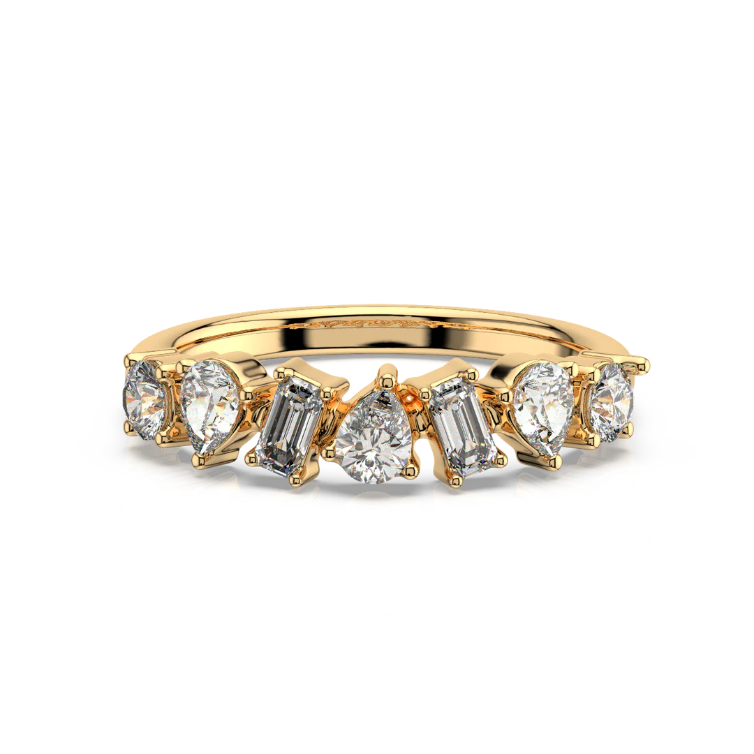 Multi-Shape Half Band Lab Grown - Engagement Diamond Ring
