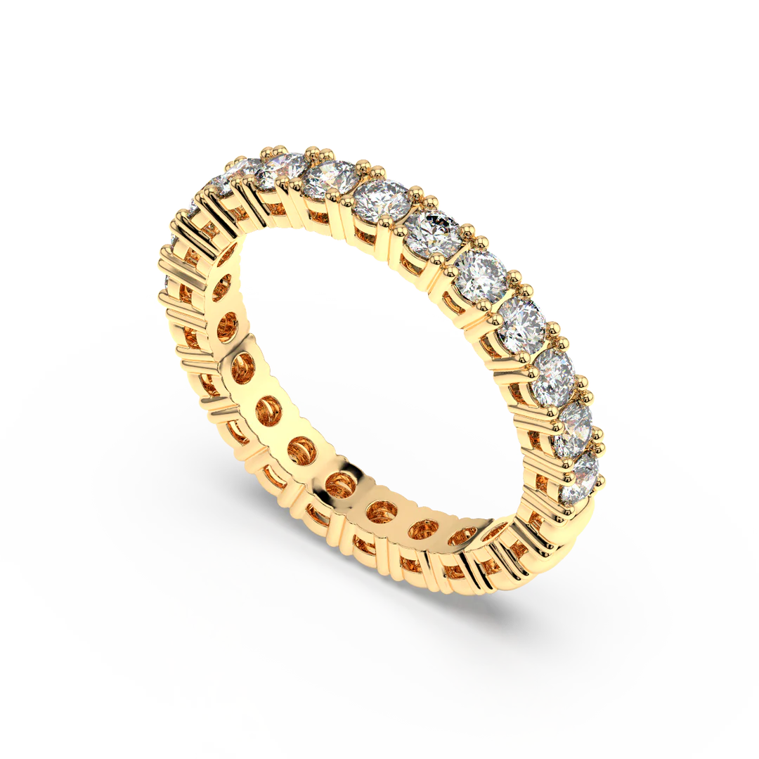 Large Petite Brilliant Round Band Lab Grown Diamond Ring