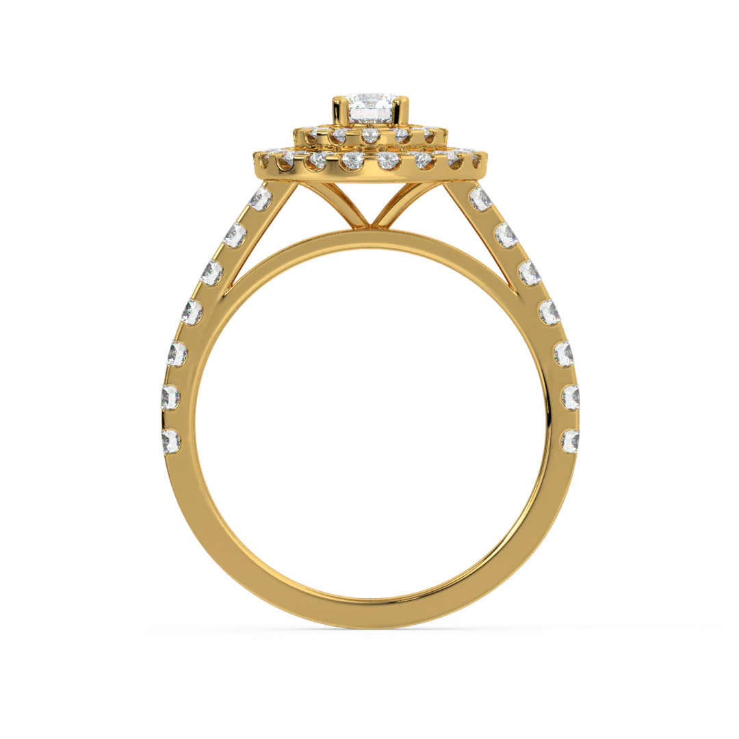 Lab Grown Diamond Cluster Double Halo - Engagement Ring