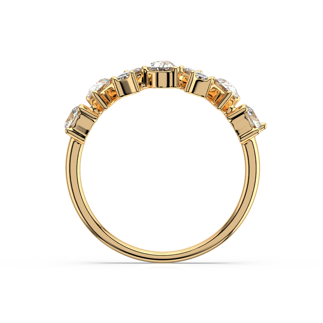 Multi-Shape Half Band Lab Grown - Engagement Diamond Ring