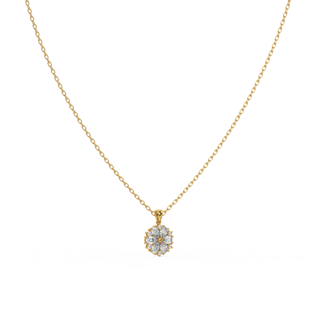 Floral Radiance Lab Grown Diamond Pendant Set