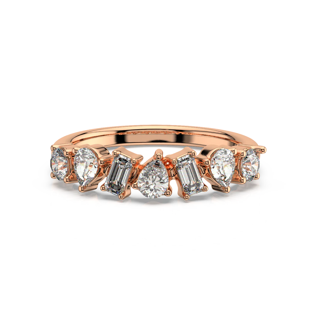 Multi-Shape Half Band Lab Grown - Engagement Diamond Ring