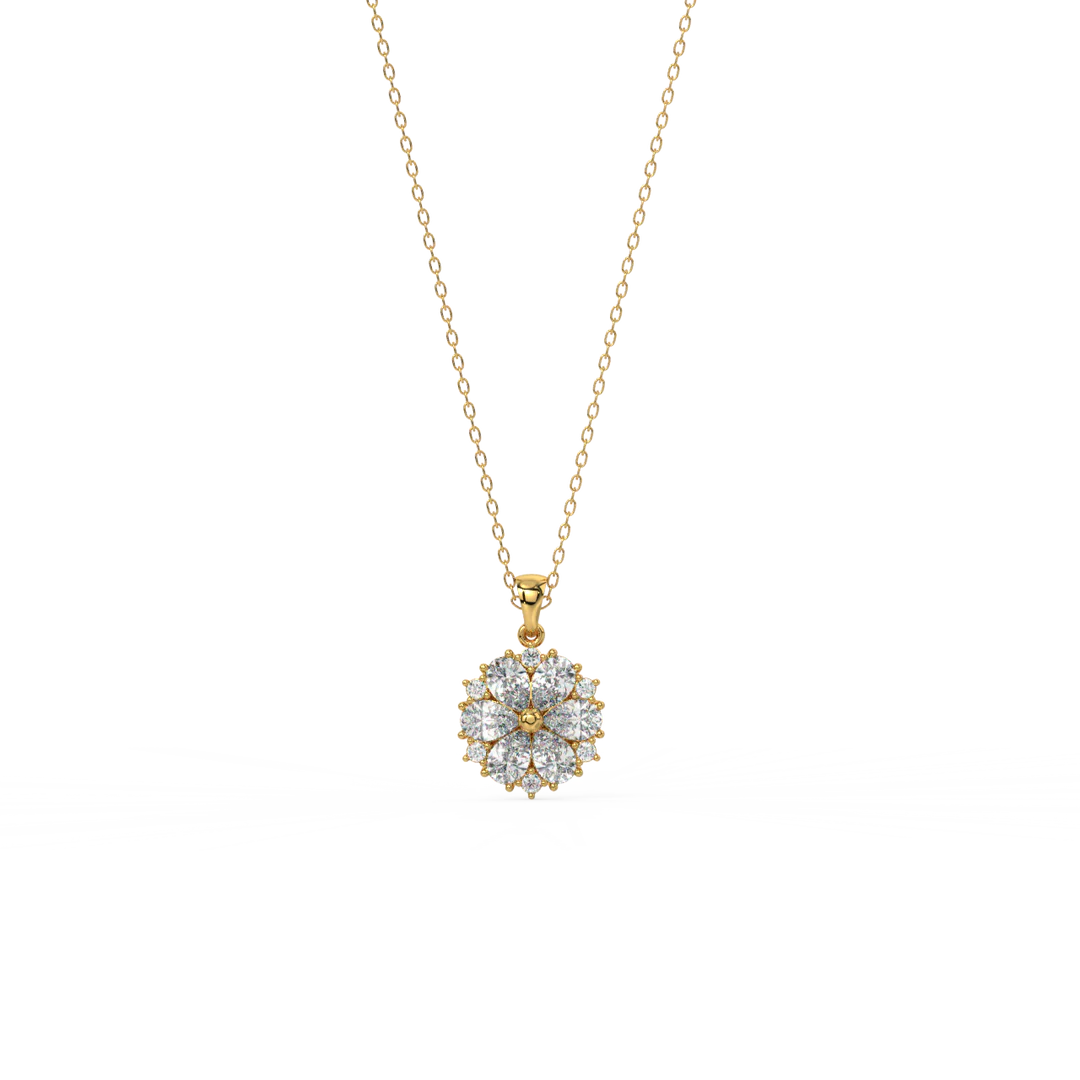Floral Radiance Lab Grown Diamond Pendant Set