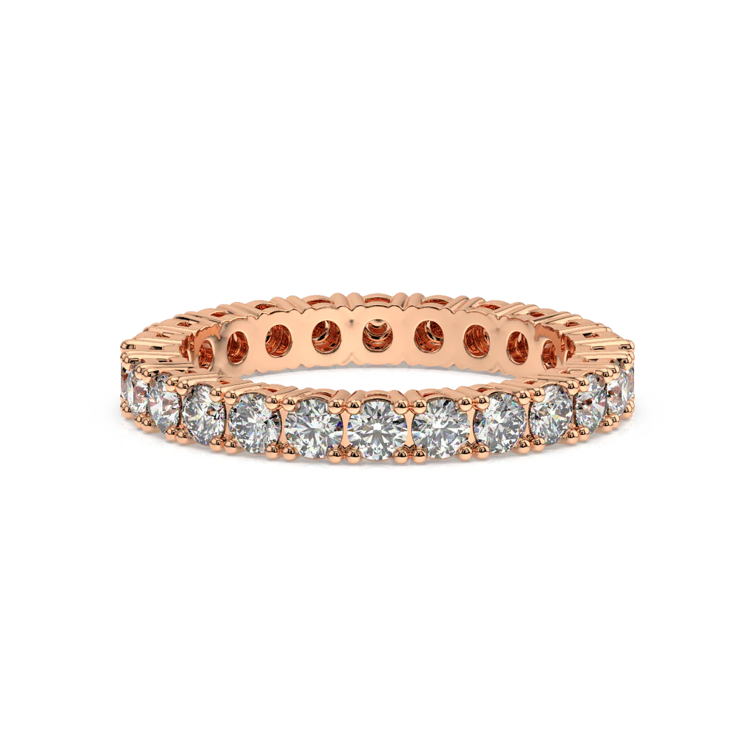 Large Petite Brilliant Round Band Lab Grown Diamond Ring