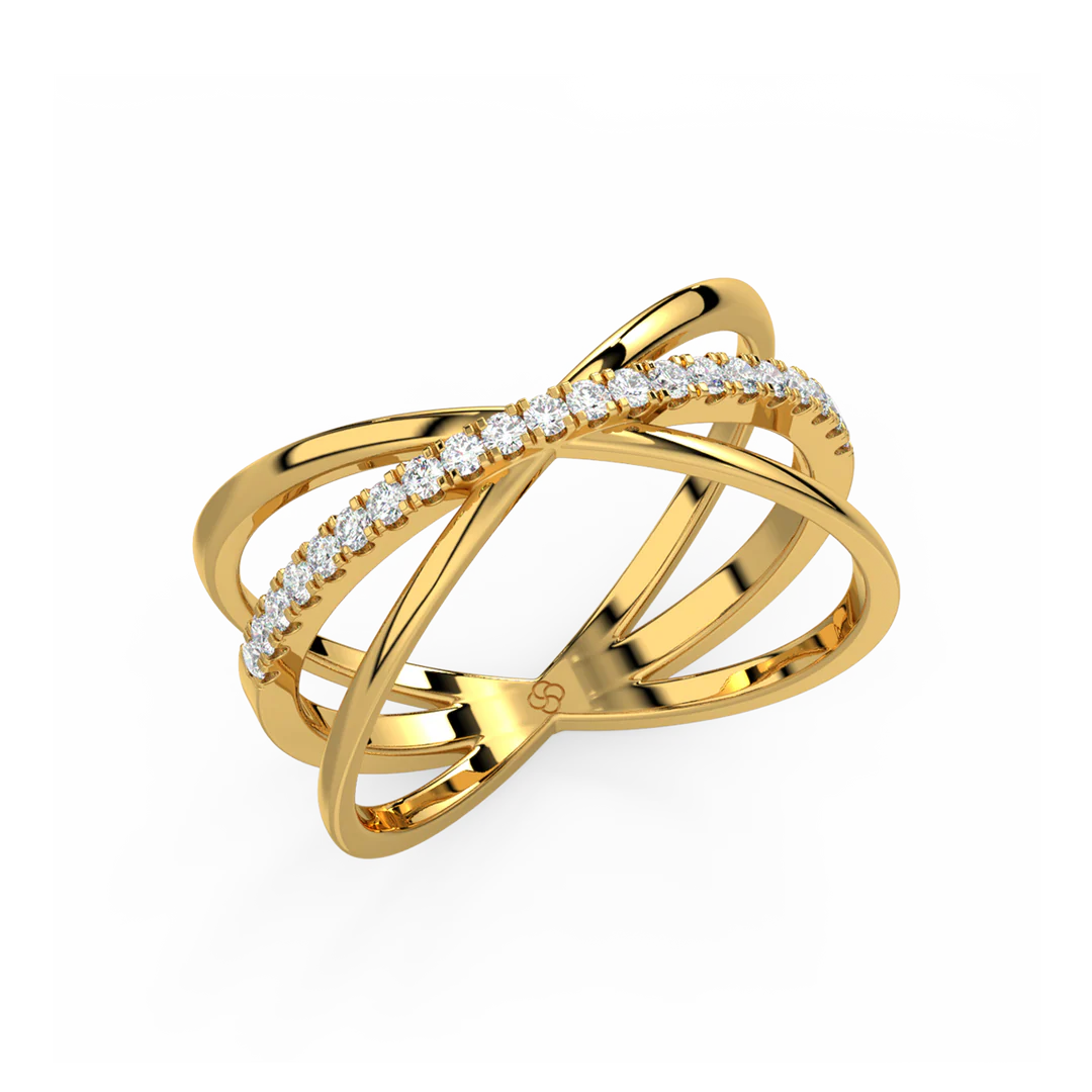 Criss-Cross Lab Grown Diamond Ring