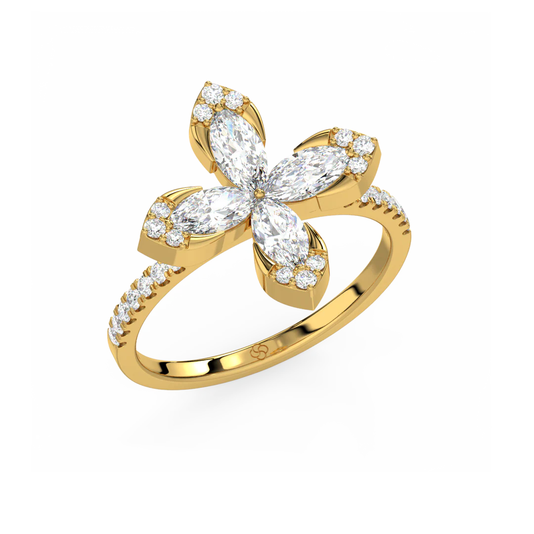 The 4- Lab Grown Diamond Petal Ring