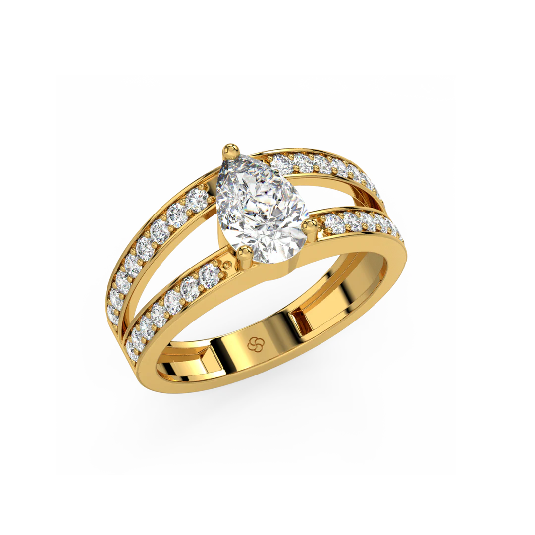 Bold & Double Radiant Lab Grown Diamond Ring